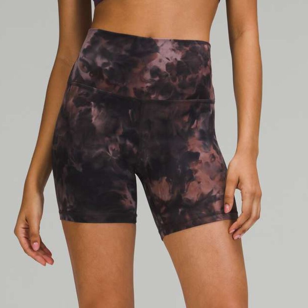 Lululemon Align High Rise 5" shorts |  Diamond Dye Graphite Grey Pink Pastel